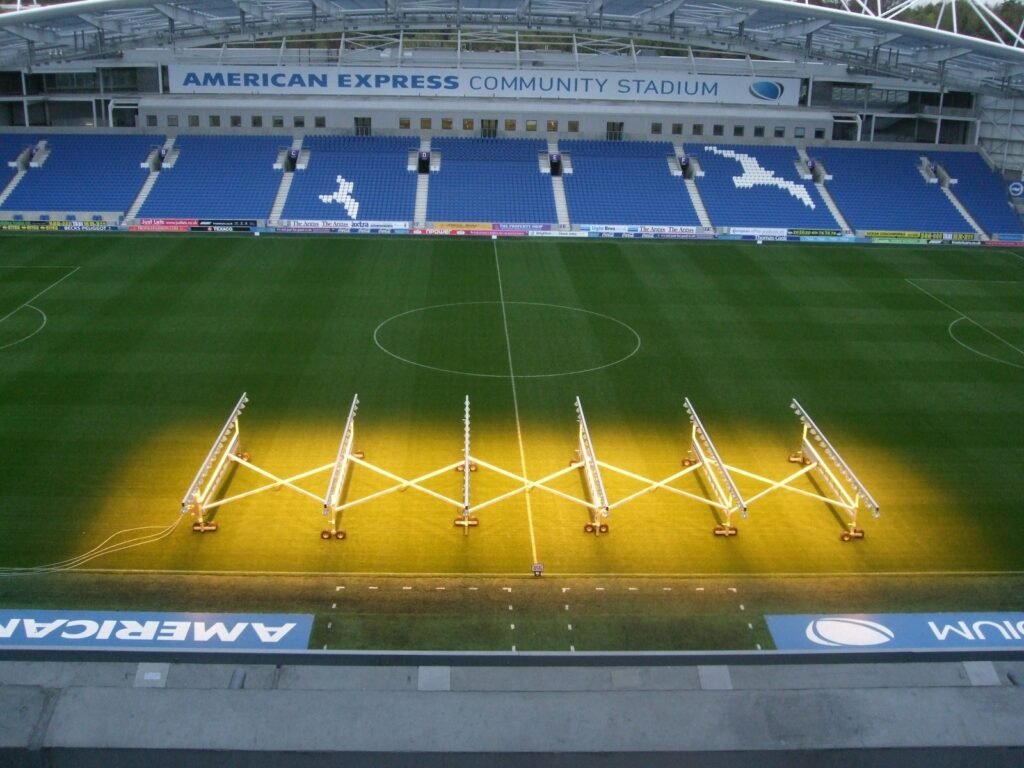 Archive view of the pitch and East Stand at the Amex Stadium