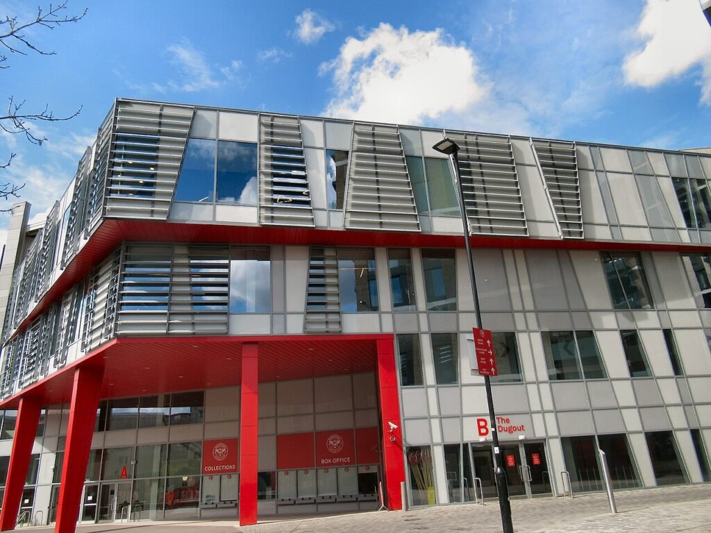 Kasse an der Lionel Road – Außenansicht (2022) · Gtech Community Stadium