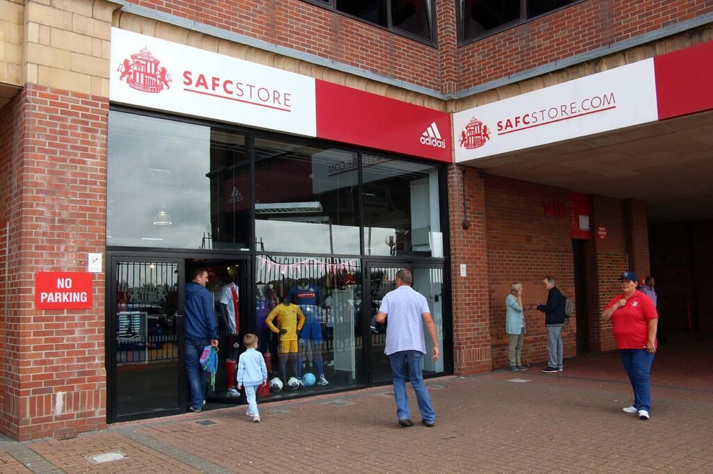 SAFC Store — historical exterior (2019) · Stadium of Light