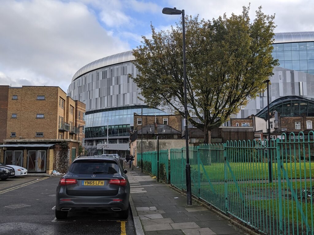 Stadium exterior landmark · Tottenham Hotspur Stadium