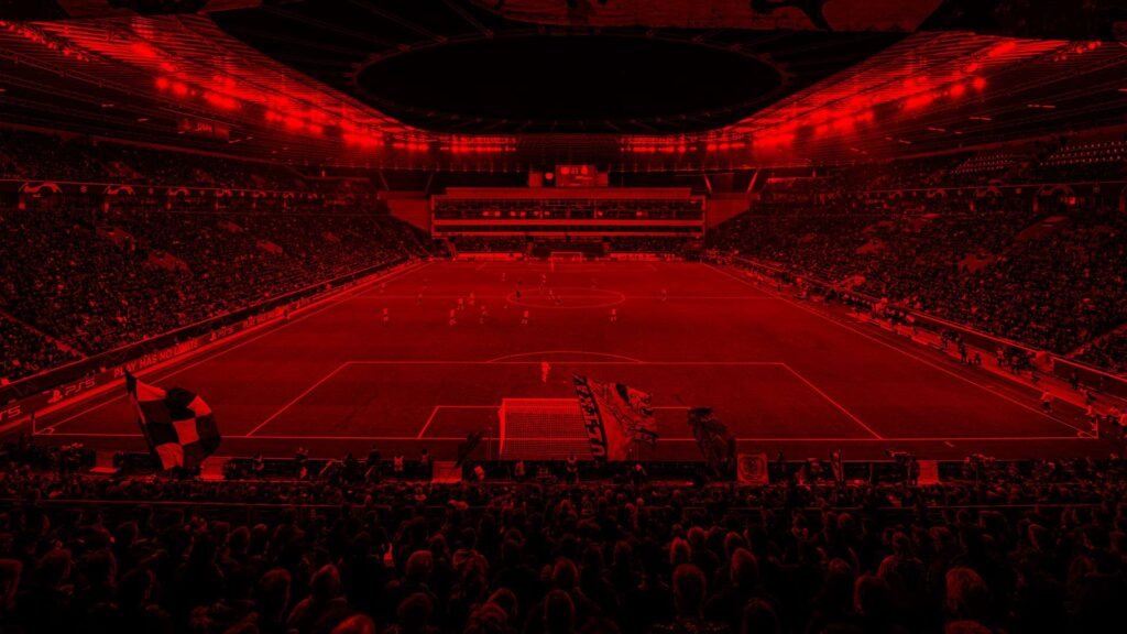 Bowl view from behind a goal · BayArena